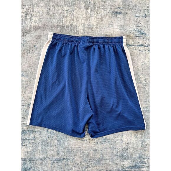 Under Armour Blue White Micro Stripe Fitted Athletic Shorts Women's Large - Picture 2 of 4